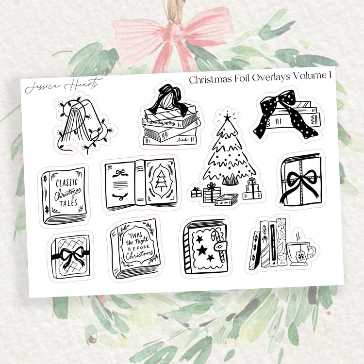 Christmas Foil Volume 1 Overlay Sticker Sheet (Transparent) - Jessica Hearts