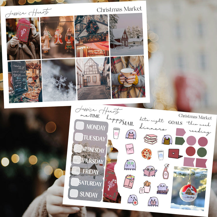 Christmas Market Weekly Sticker Kit - Jessica Hearts