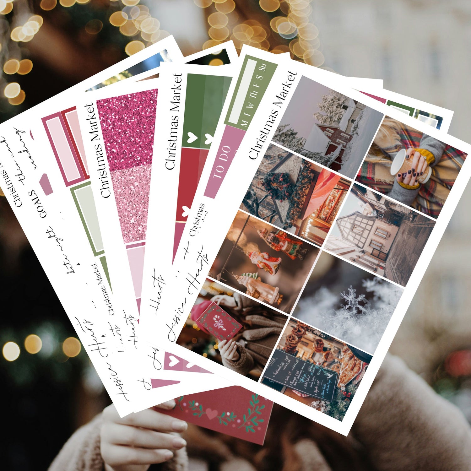Christmas Market Weekly Sticker Kit - Jessica Hearts