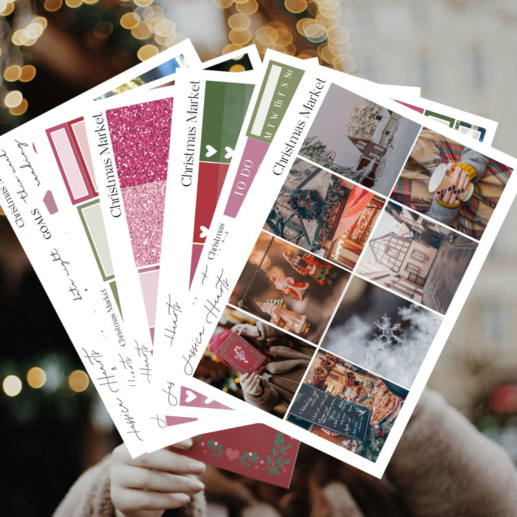 Christmas Market Weekly Sticker Kit - Jessica Hearts
