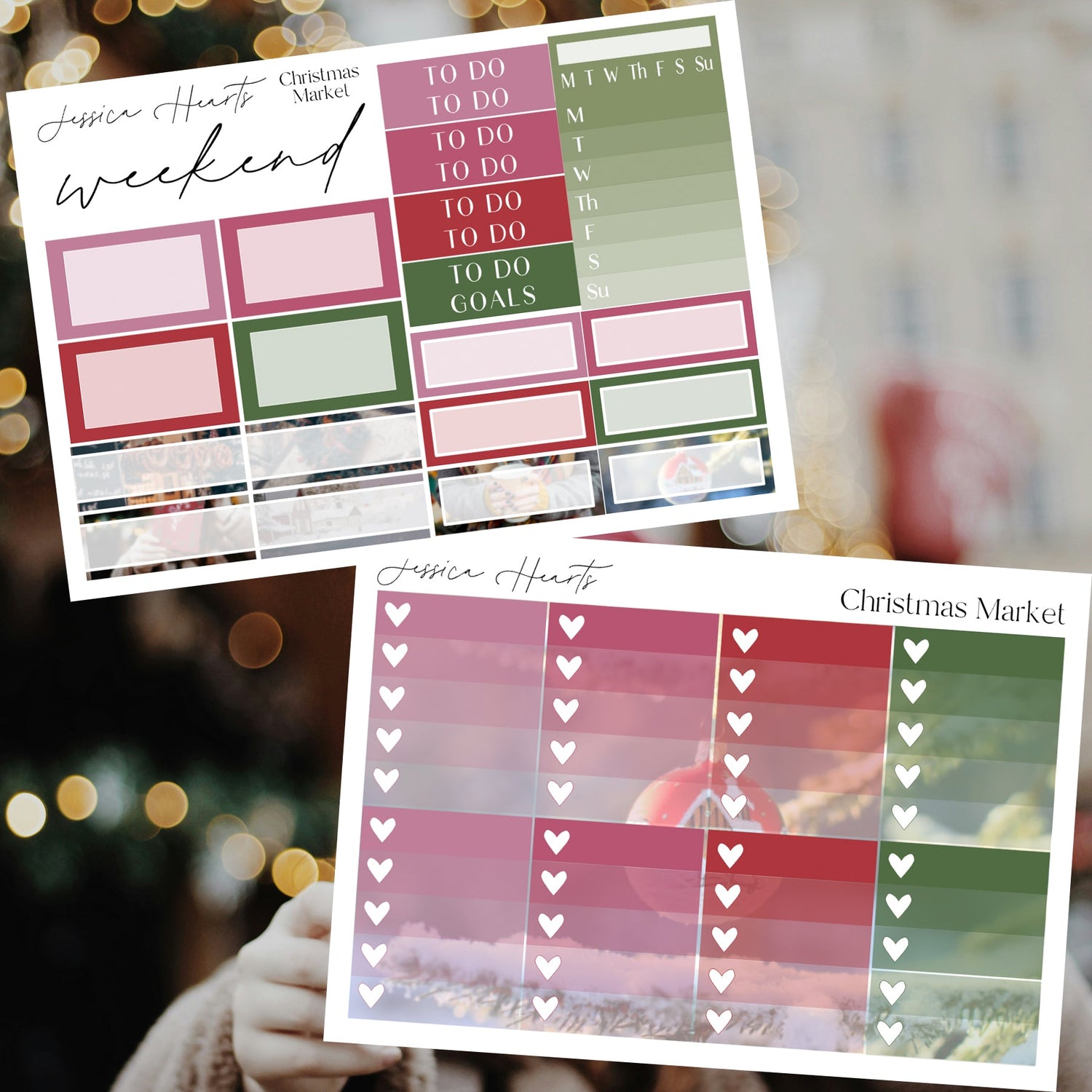 Christmas Market Weekly Sticker Kit - Jessica Hearts
