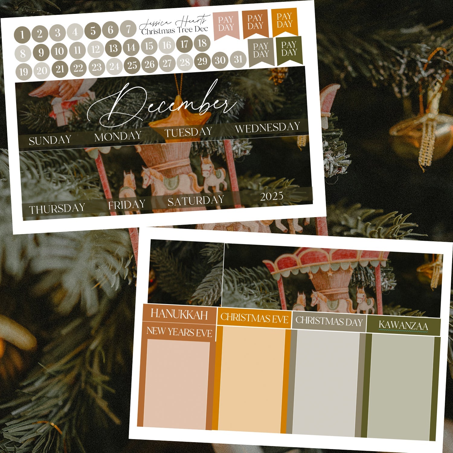 Christmas Tree December 2025 Monthly Kit - Jessica Hearts