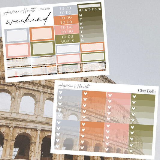 Ciao Bella 2025 Weekly Sticker Kit - Jessica Hearts