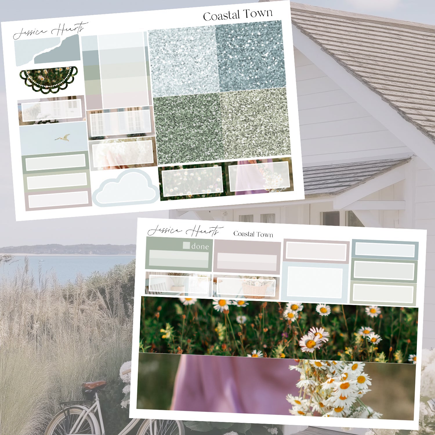 Coastal Town Weekly Sticker Kit - Jessica Hearts