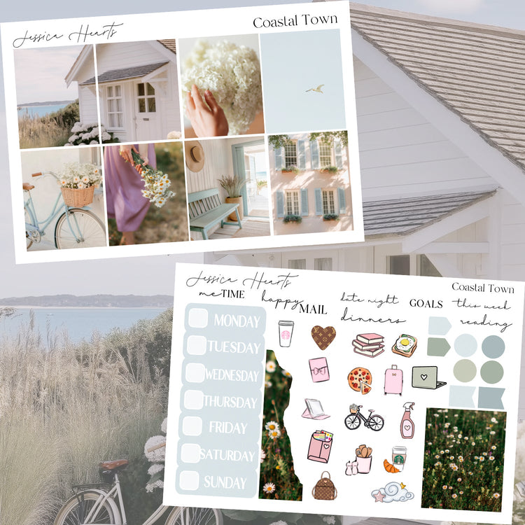 Coastal Town Weekly Sticker Kit - Jessica Hearts