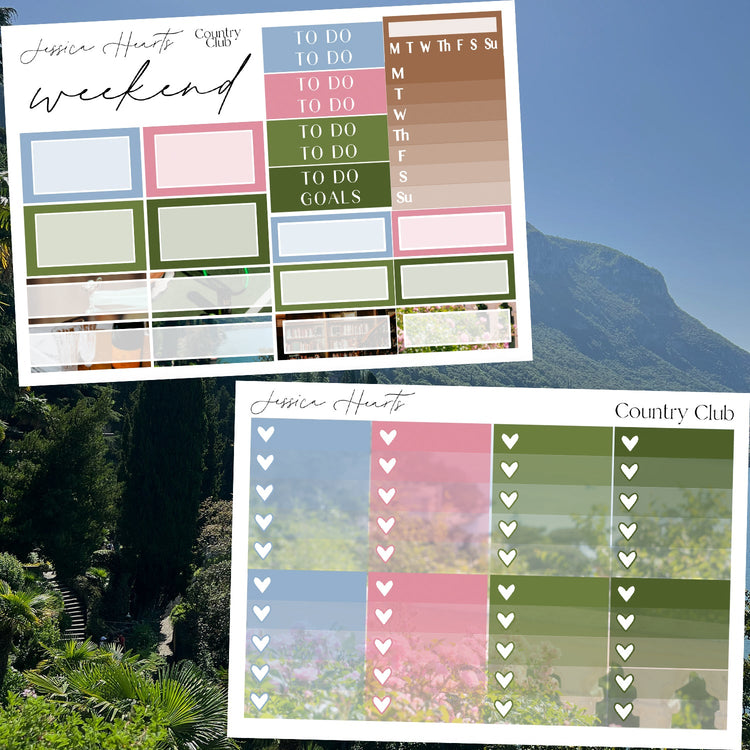 Country Club Weekly Sticker Kit - Jessica Hearts