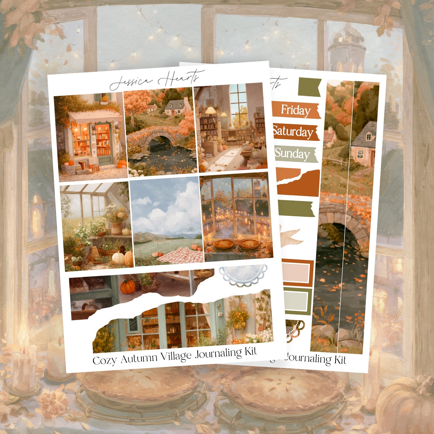 Cozy Autumn Village Journaling Kit - Jessica Hearts