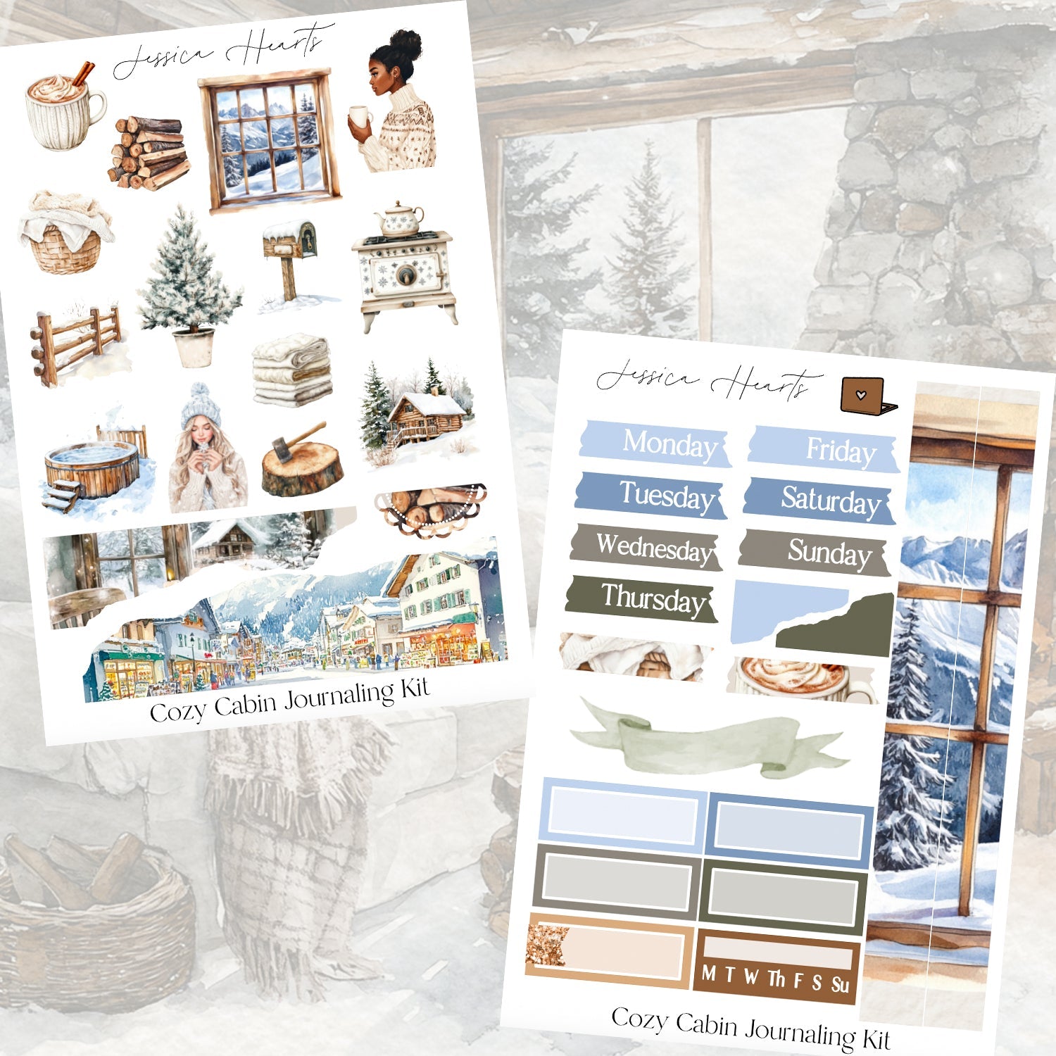 Cozy Cabin Journaling Kit - Jessica Hearts