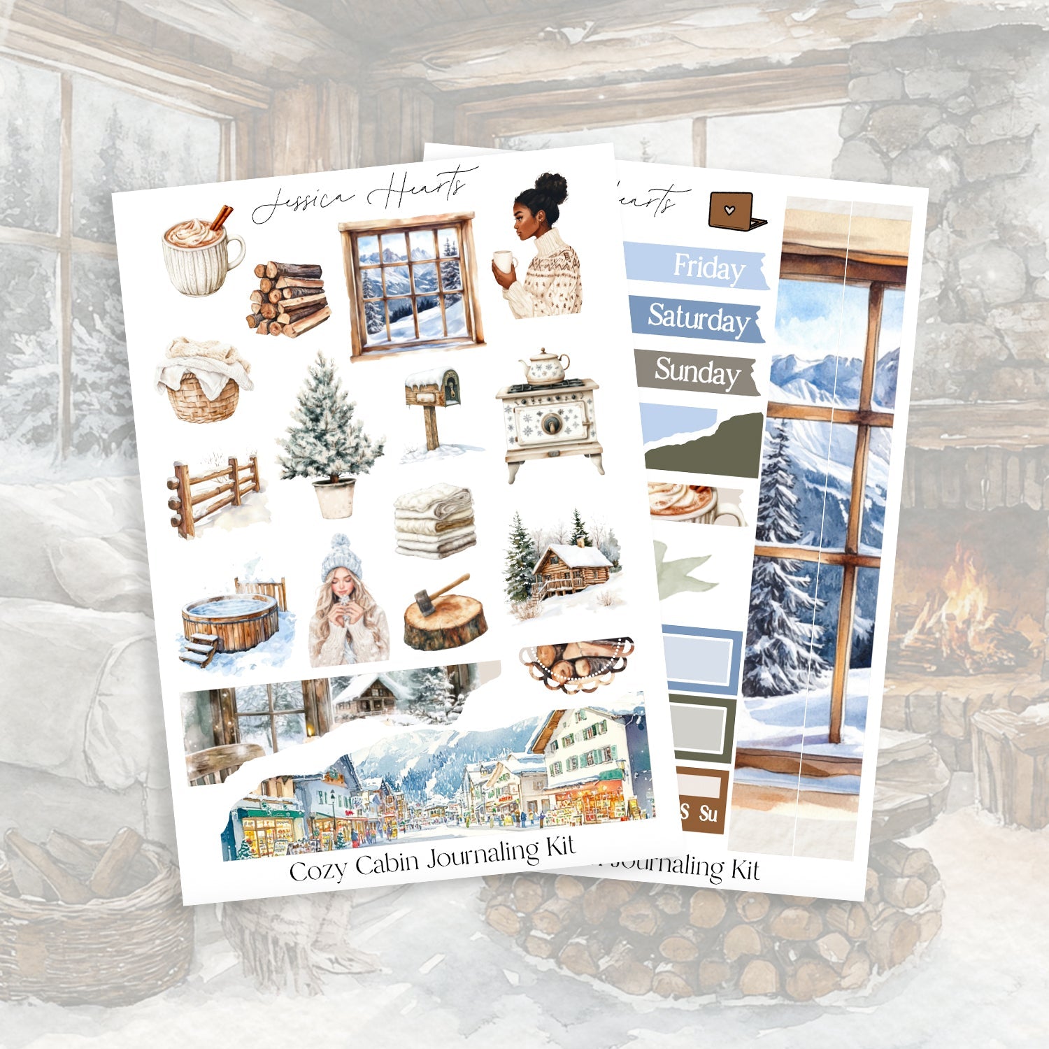 Cozy Cabin Journaling Kit - Jessica Hearts