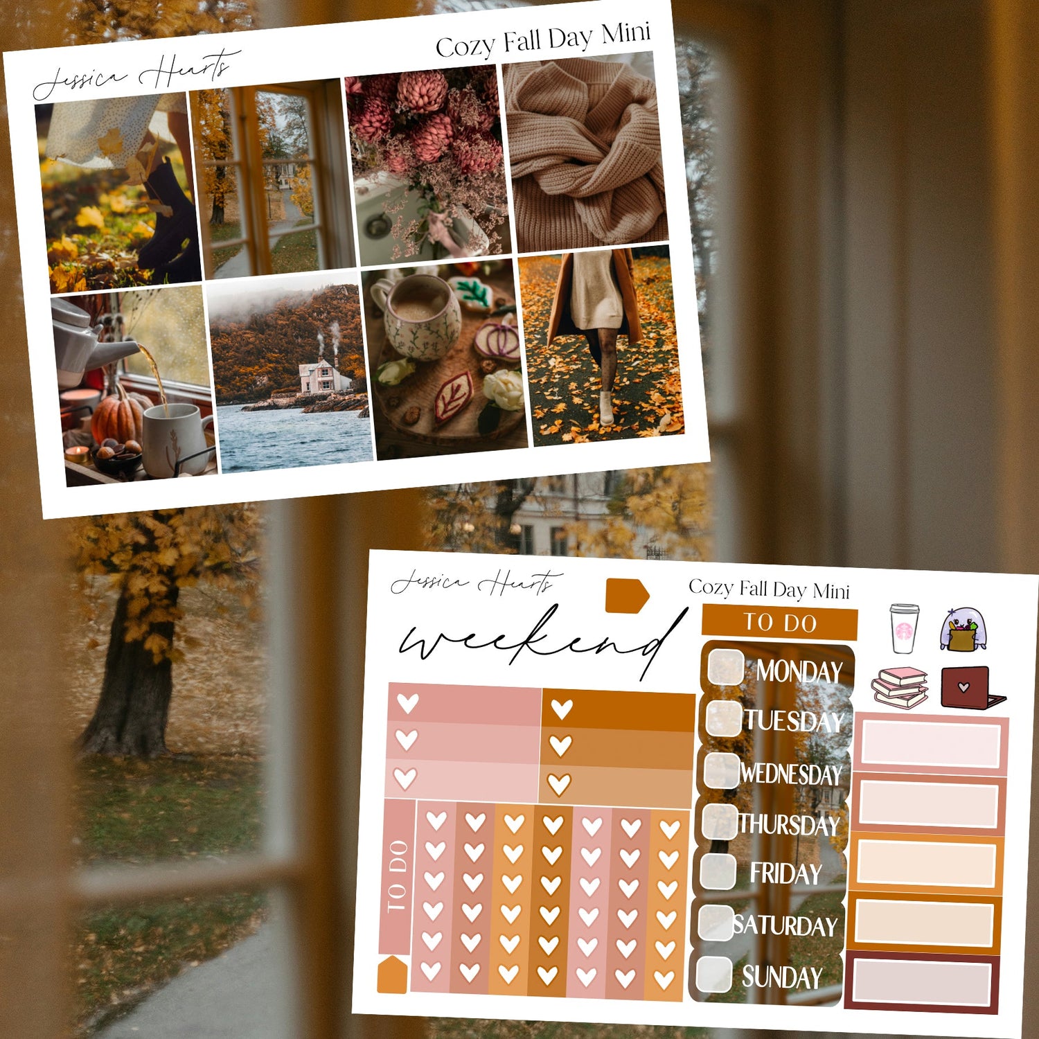 Cozy Fall MINI Sticker Kit - Jessica Hearts