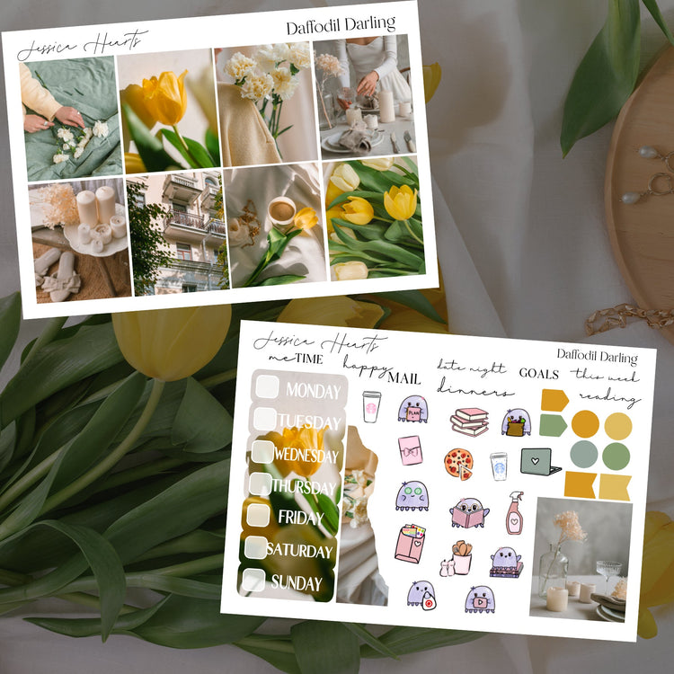 Daffodil Darling Weekly Sticker Kit - Jessica Hearts