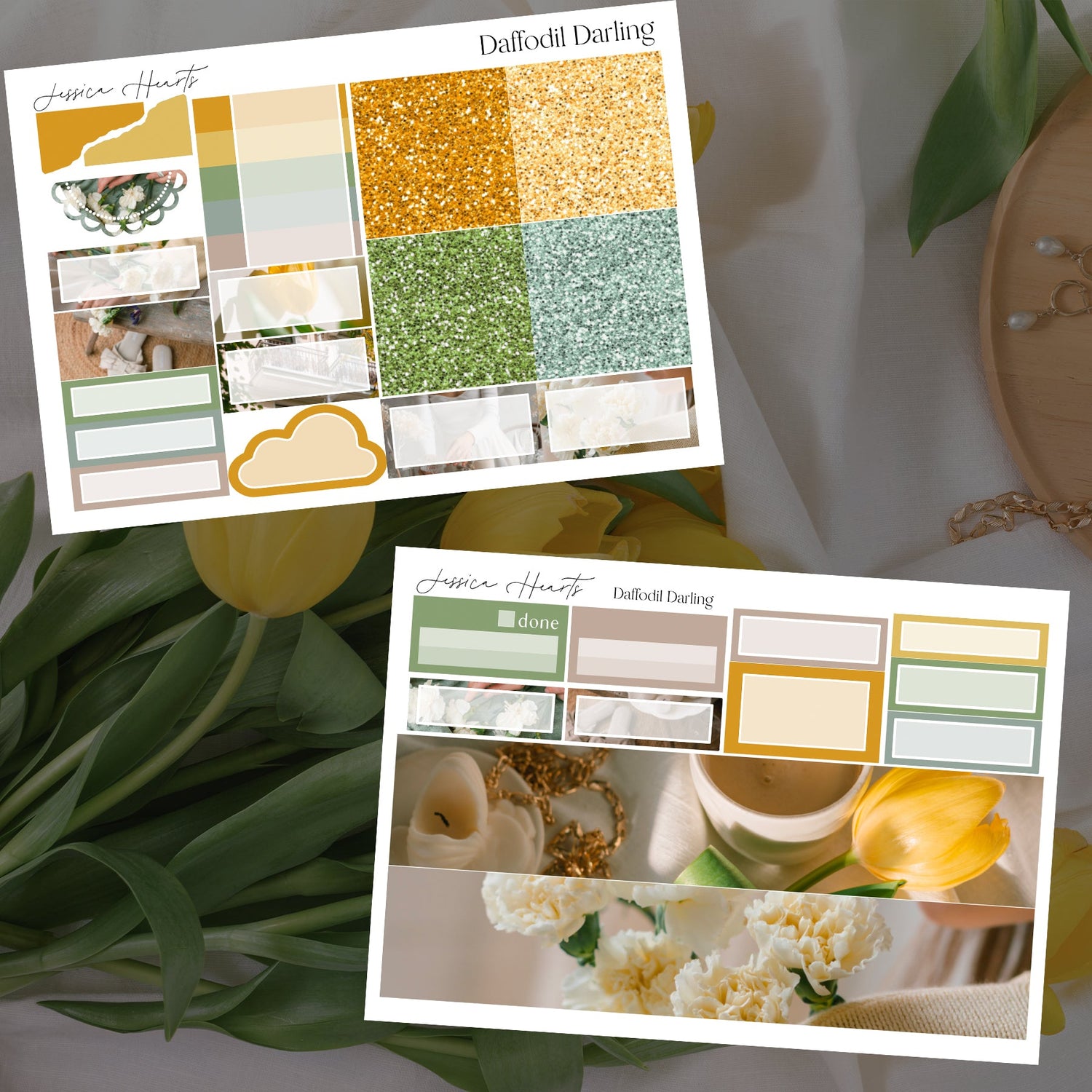 Daffodil Darling Weekly Sticker Kit - Jessica Hearts