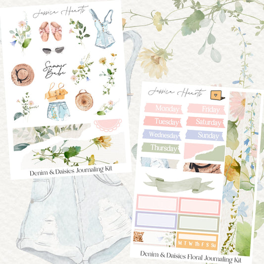 Denim & Daisies Journaling Kit - Jessica Hearts