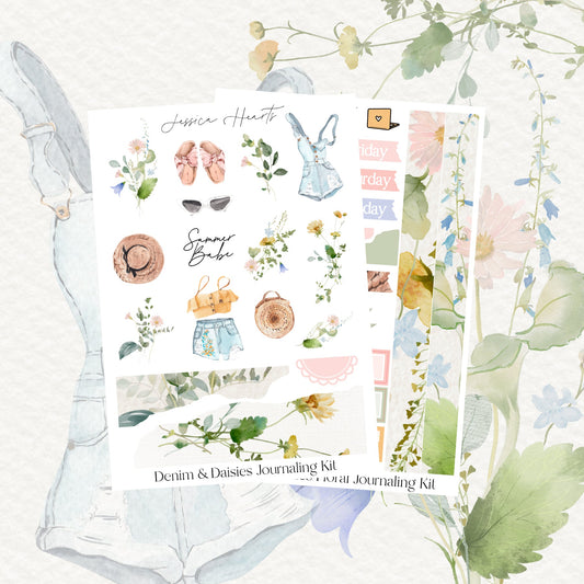 Denim & Daisies Journaling Kit - Jessica Hearts