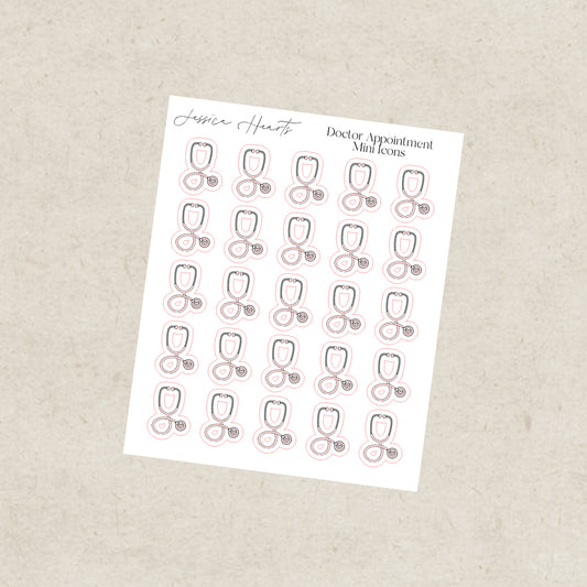 Doctor Appointment Mini Icons Sticker Sheet