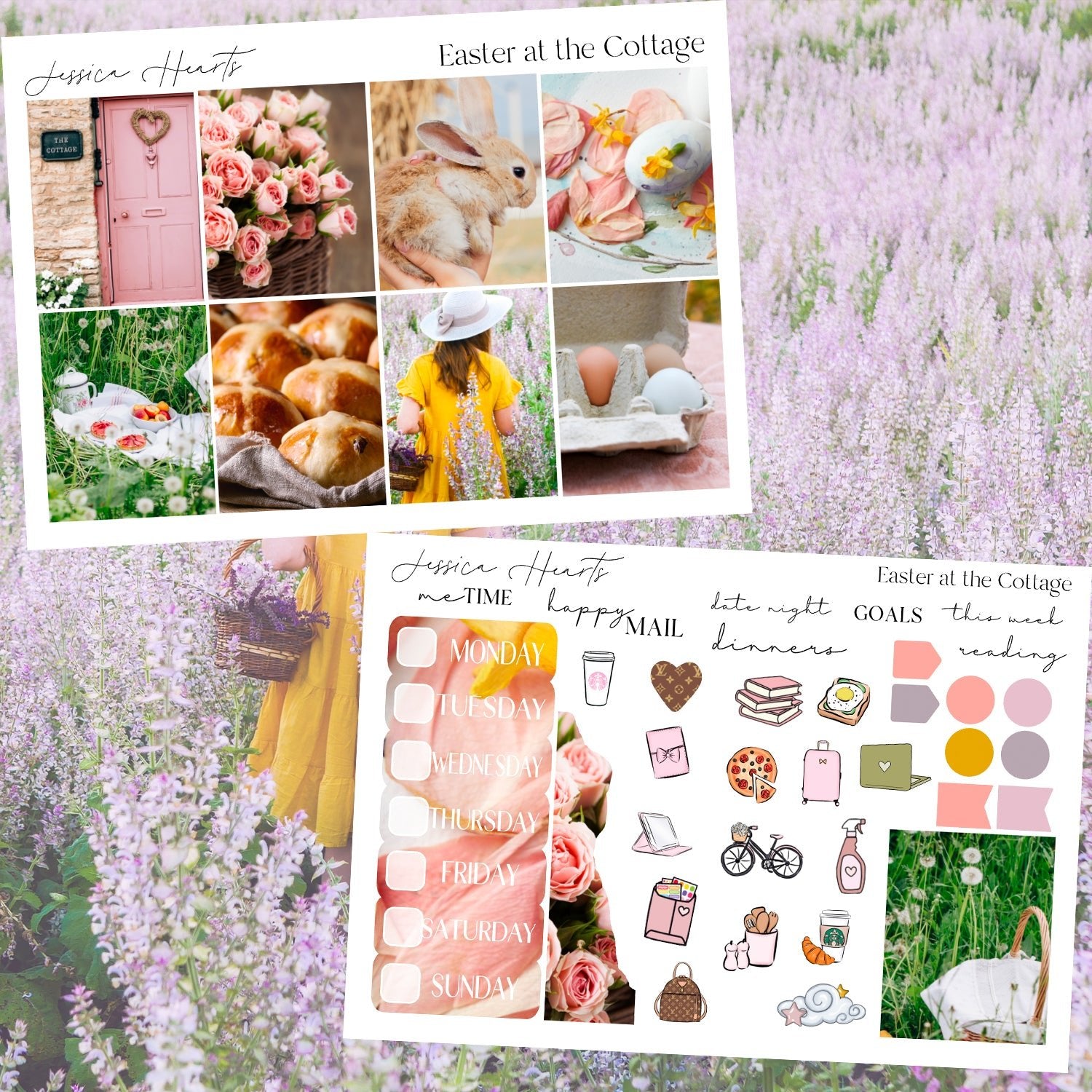 Easter at the Cottage 2026 Weekly Sticker Kit - Jessica Hearts
