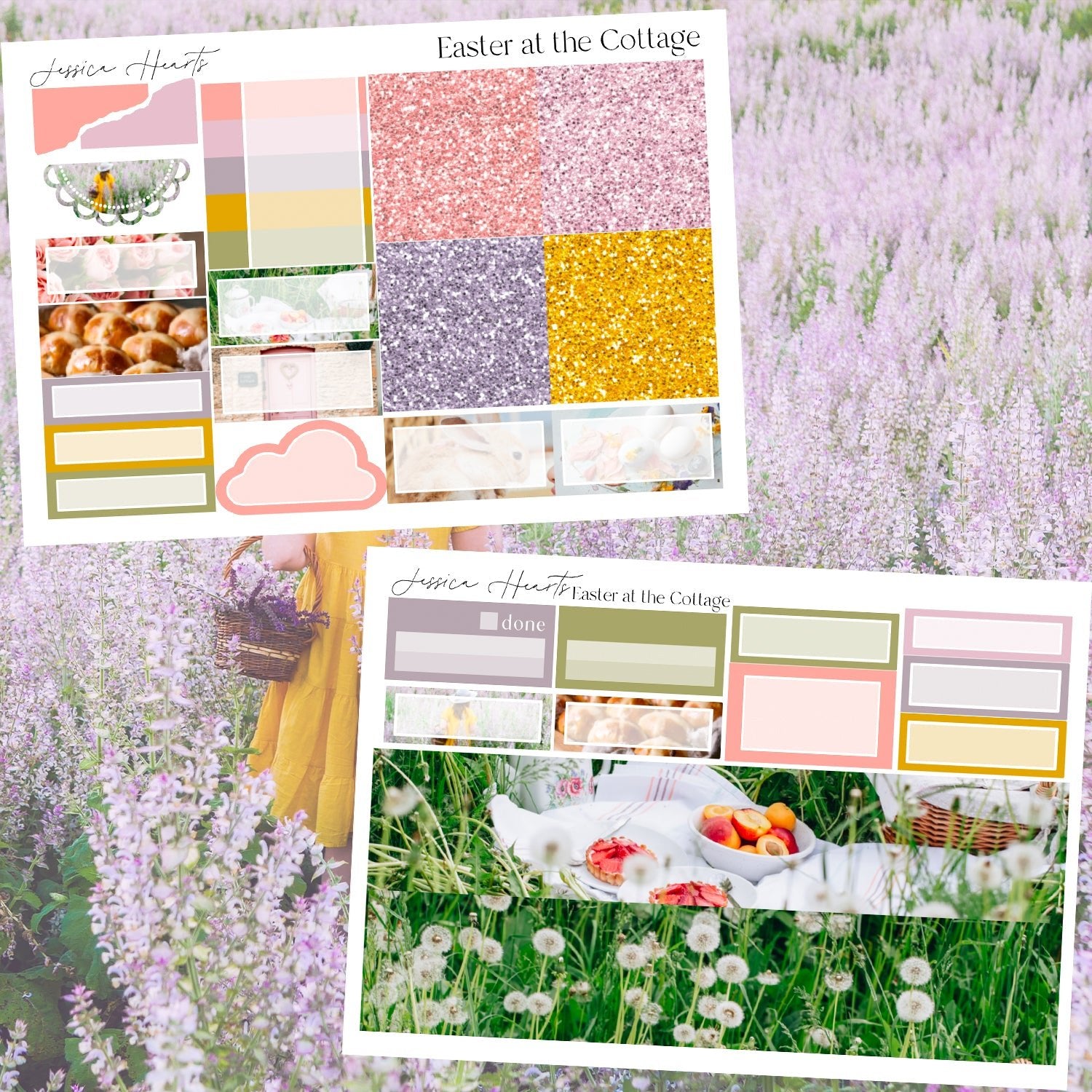 Easter at the Cottage 2026 Weekly Sticker Kit - Jessica Hearts