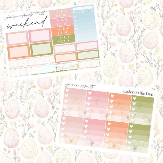 Easter on the Farm Weekly Sticker Kit - Jessica Hearts