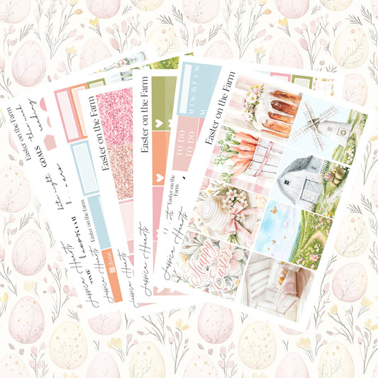 Easter on the Farm Weekly Sticker Kit - Jessica Hearts
