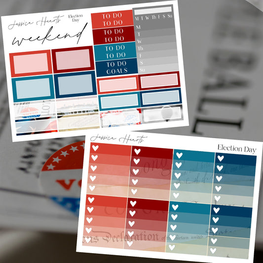 Election Day Weekly Sticker Kit - Jessica Hearts