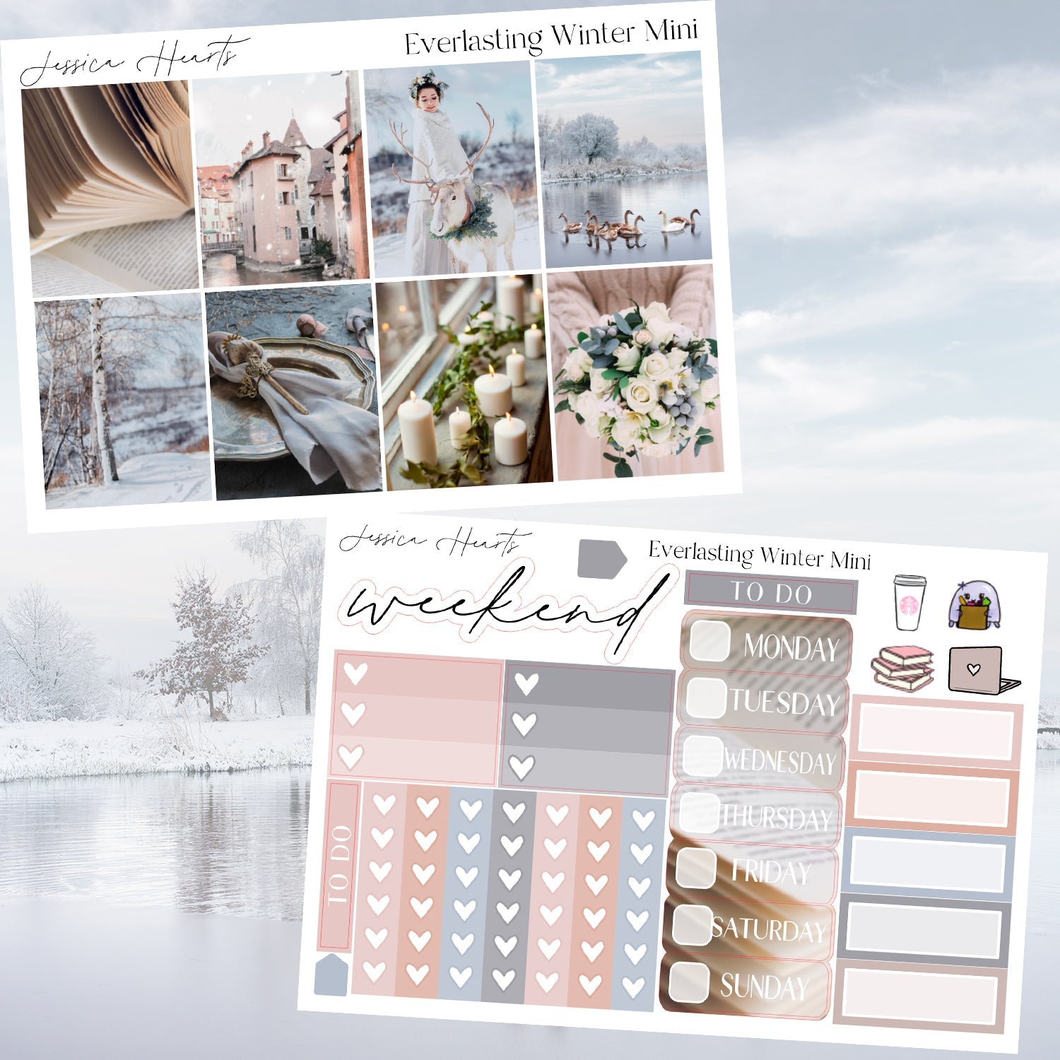 Everlasting Winter MINI Sticker Kit - Jessica Hearts