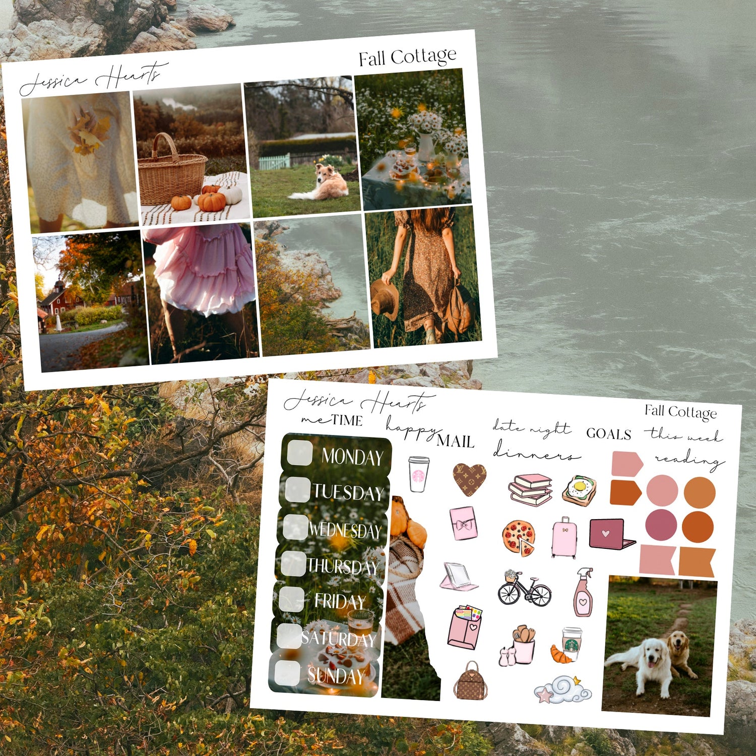 Fall Cottage Weekly Sticker Kit - Jessica Hearts