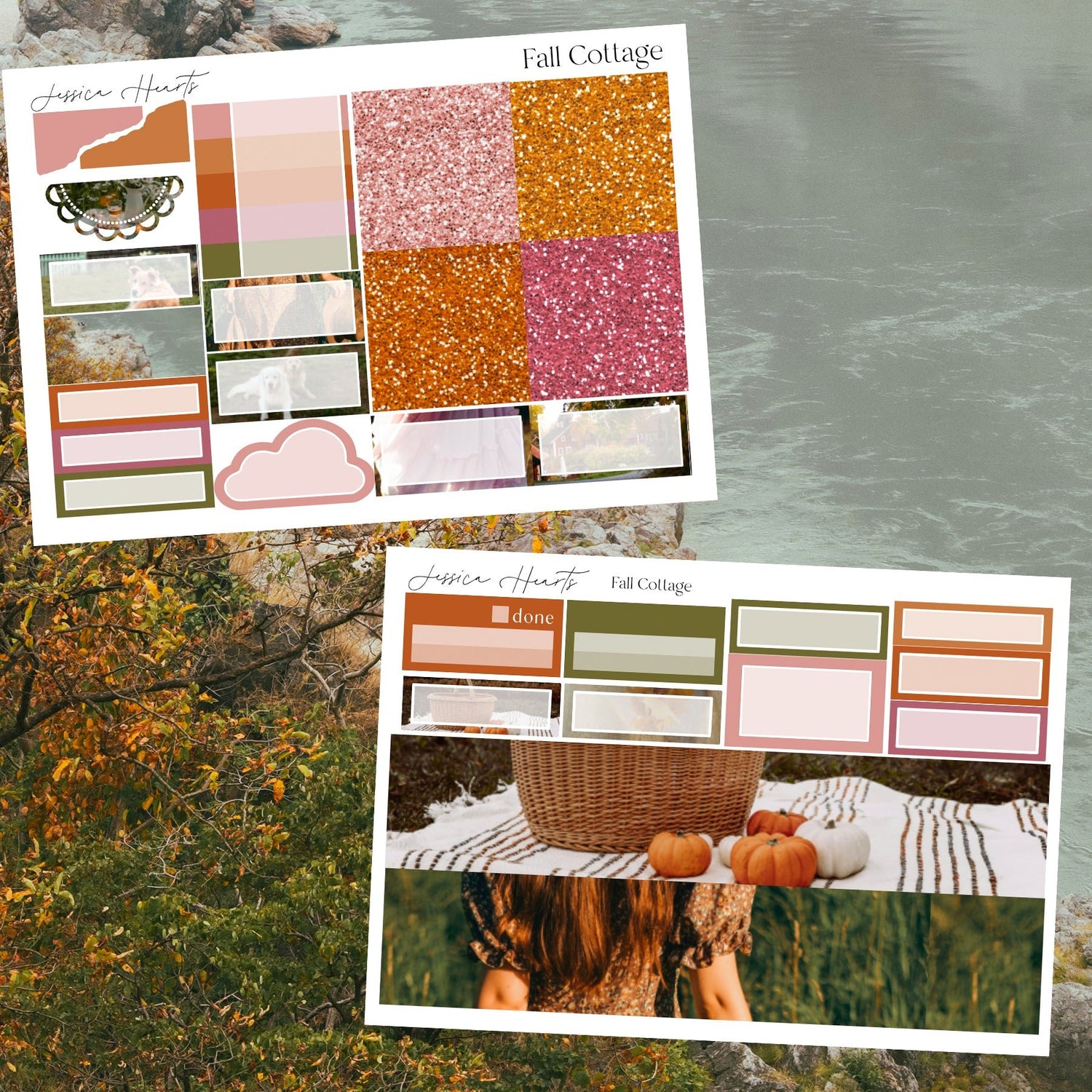 Fall Cottage Weekly Sticker Kit - Jessica Hearts