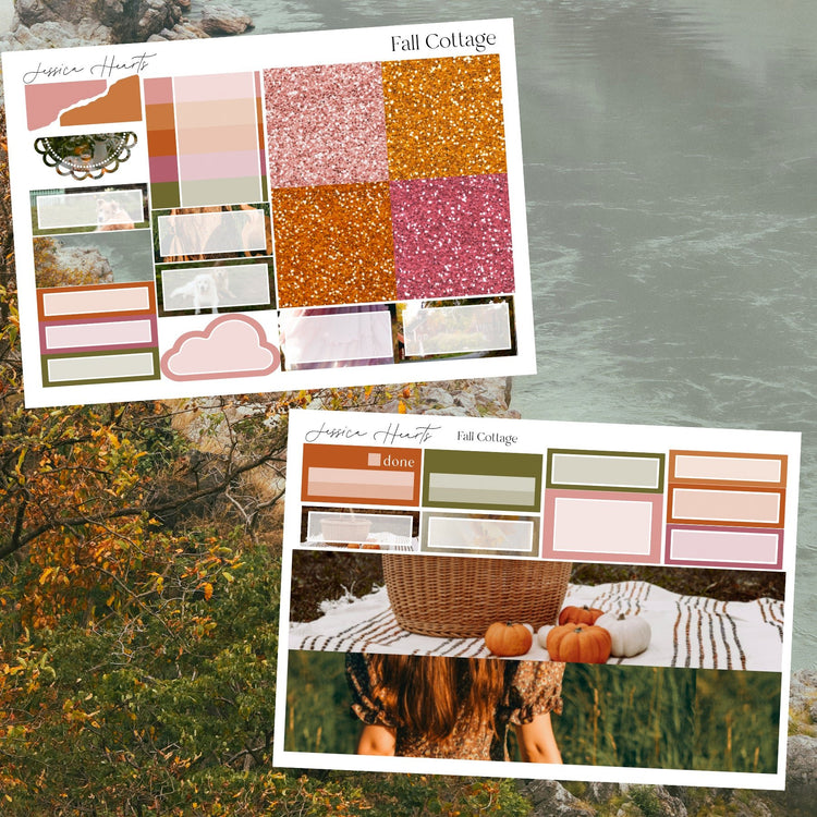 Fall Cottage Weekly Sticker Kit - Jessica Hearts