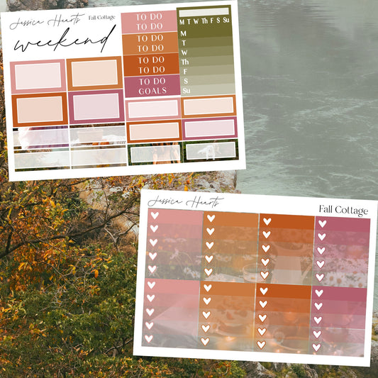 Fall Cottage Weekly Sticker Kit - Jessica Hearts