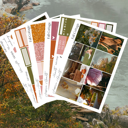 Fall Cottage Weekly Sticker Kit - Jessica Hearts