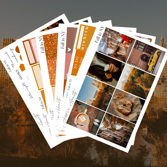 Fall in NY Weekly Sticker Kit - Jessica Hearts