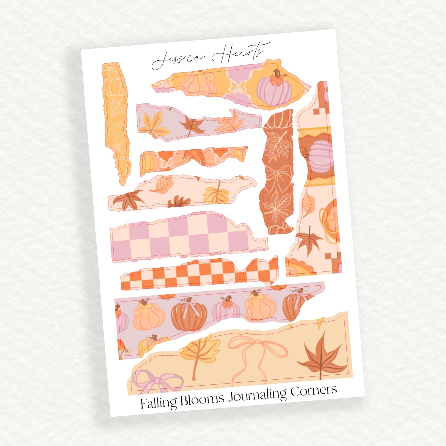 Falling in Love Journaling Deco Corner Stickers - Jessica Hearts