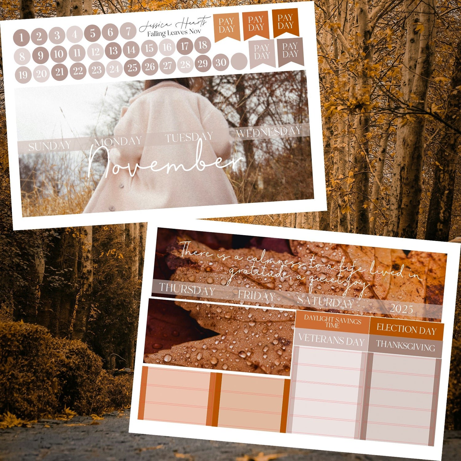 Falling Leaves November 2025 Monthly Kit - Jessica Hearts