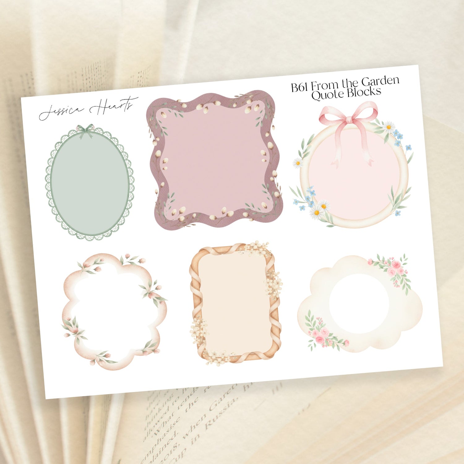 From the Garden Quote Blocks (B61) - Jessica Hearts