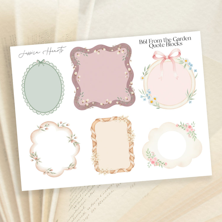 From the Garden Quote Blocks (B61) - Jessica Hearts