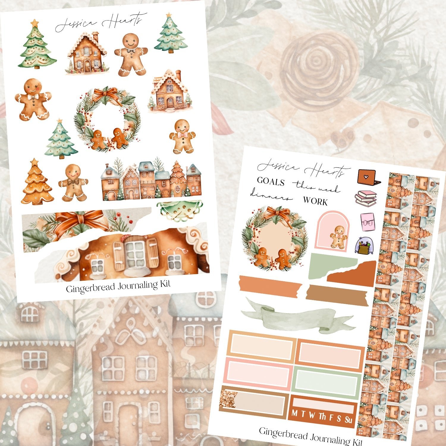Gingerbread Journaling Kit (new format) - Jessica Hearts