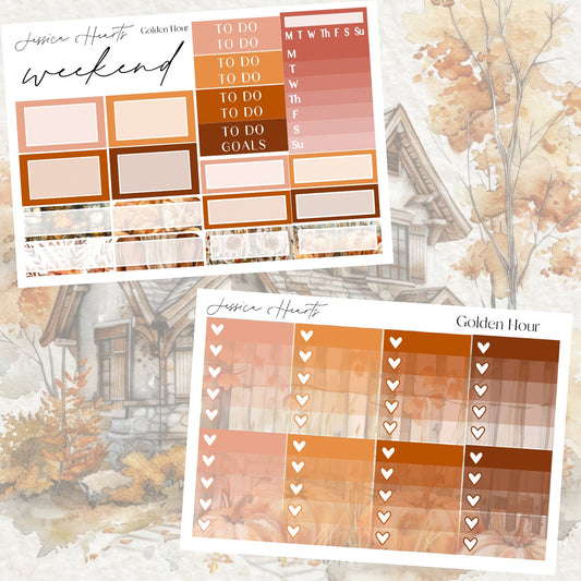 Golden Hour Weekly Sticker Kit - Jessica Hearts