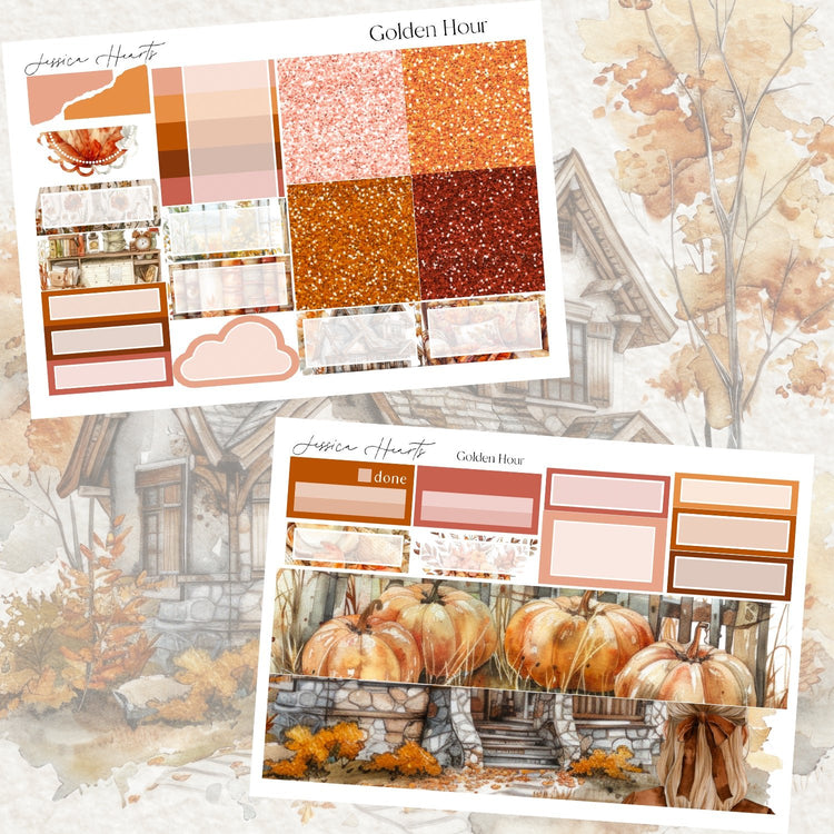 Golden Hour Weekly Sticker Kit - Jessica Hearts