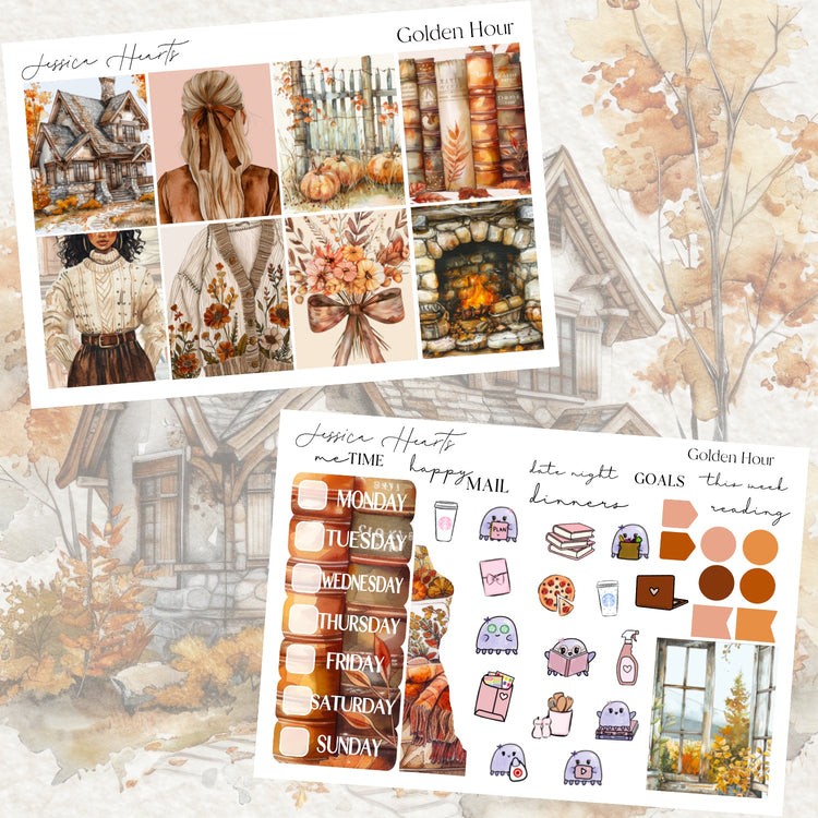Golden Hour Weekly Sticker Kit - Jessica Hearts