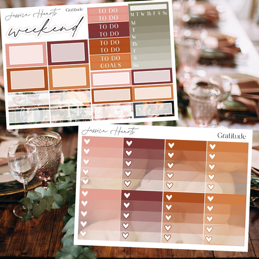 Gratitude Weekly Sticker Kit - Jessica Hearts