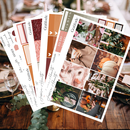 Gratitude Weekly Sticker Kit - Jessica Hearts