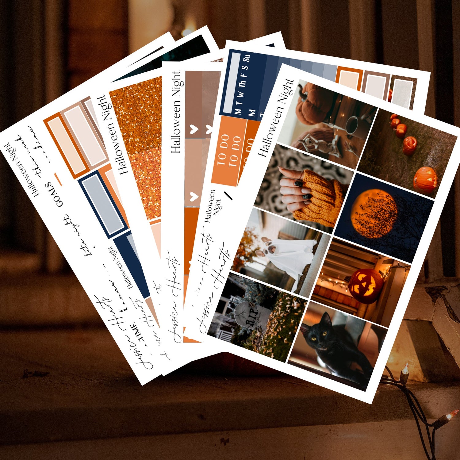 Halloween Night Weekly Sticker Kit - Jessica Hearts