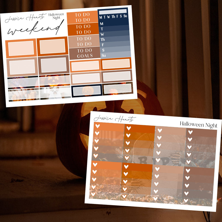 Halloween Night Weekly Sticker Kit - Jessica Hearts
