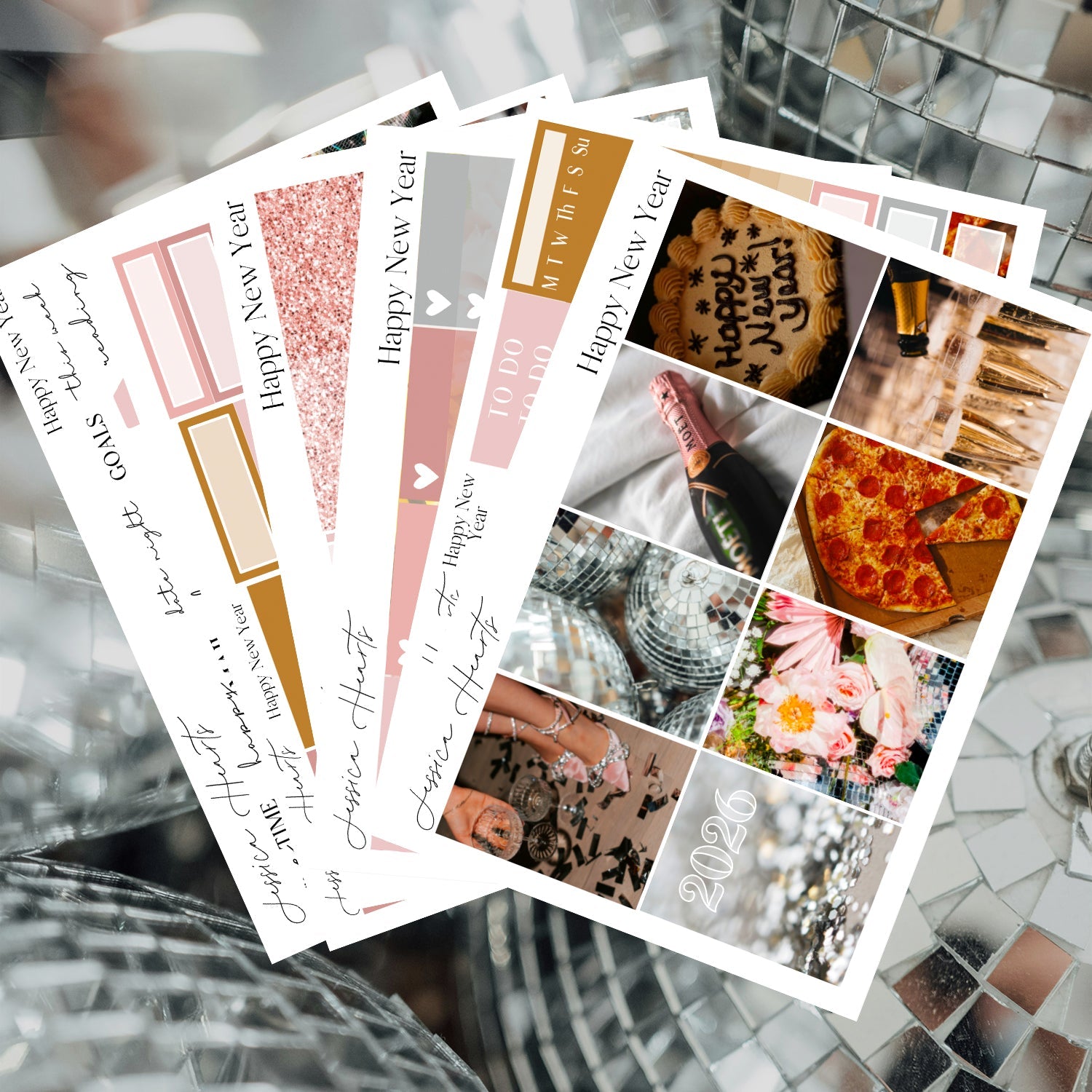 Happy New Year Weekly Sticker Kit - Jessica Hearts