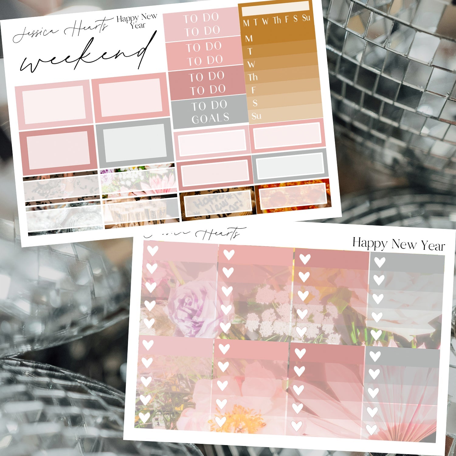 Happy New Year Weekly Sticker Kit - Jessica Hearts