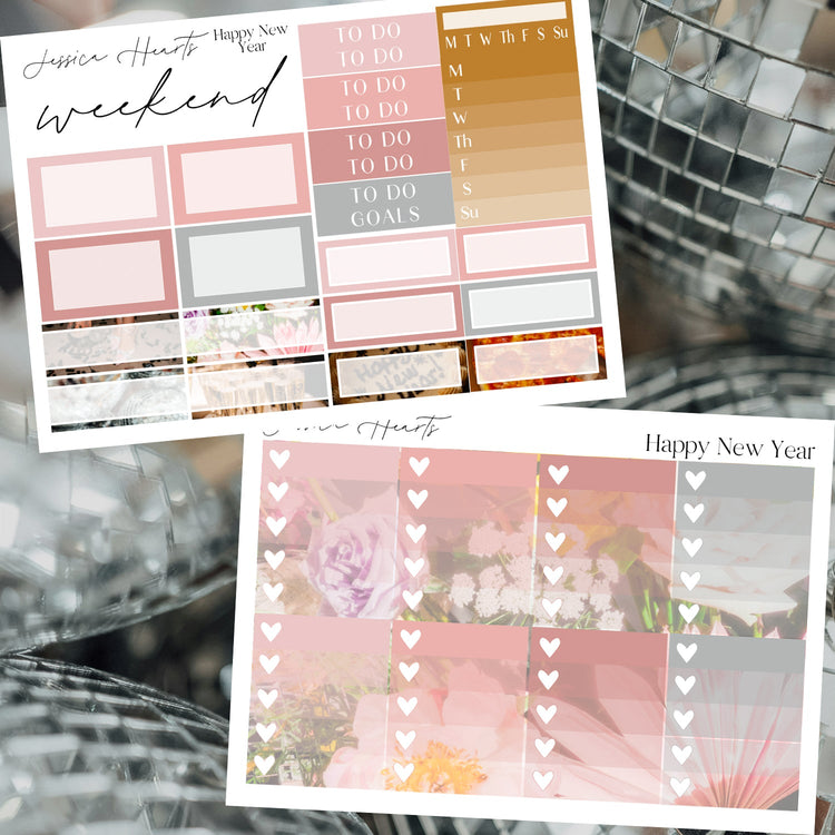 Happy New Year Weekly Sticker Kit - Jessica Hearts