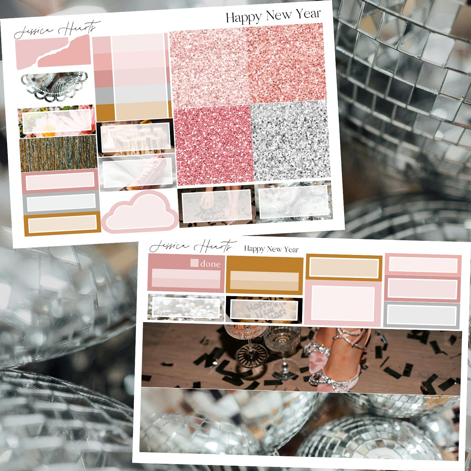 Happy New Year Weekly Sticker Kit - Jessica Hearts