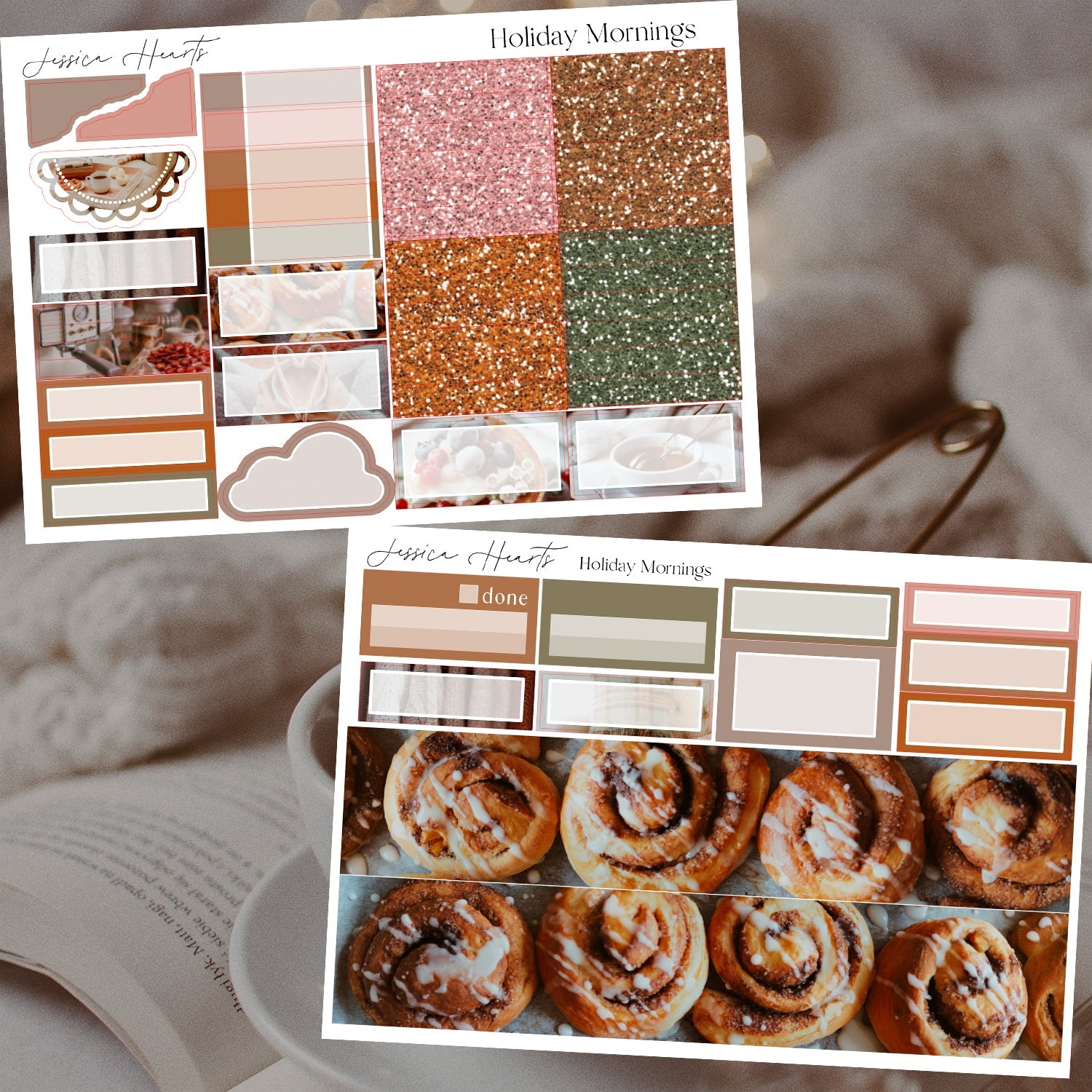 Holiday Mornings Weekly Sticker Kit - Jessica Hearts