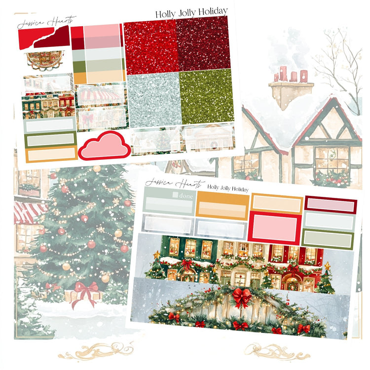 Holly Jolly Holiday Weekly Sticker Kit - Jessica Hearts