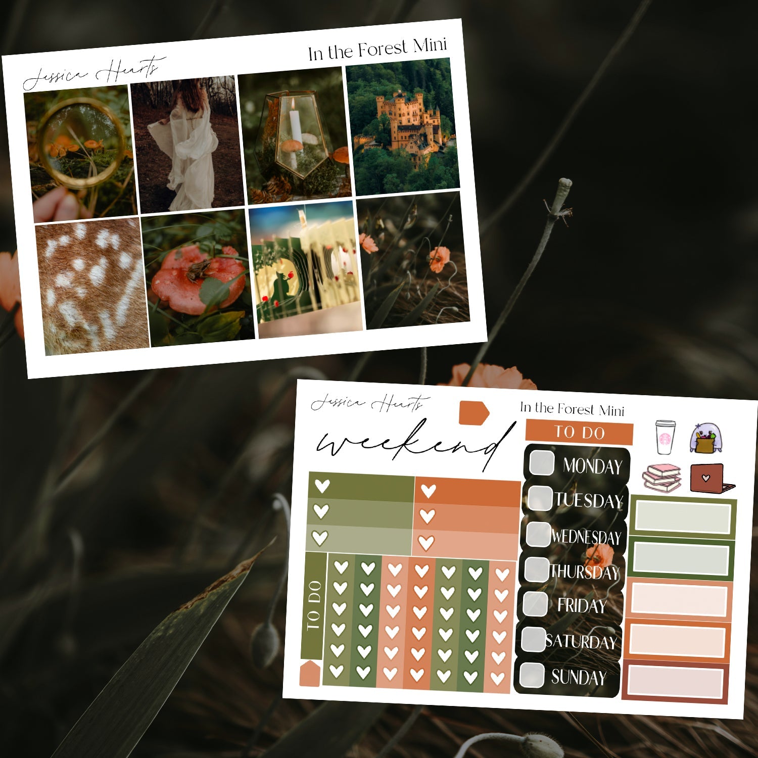 In the Forest MINI Sticker Kit - Jessica Hearts